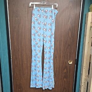 Sawri Size 14 Baby Blue Hello Kitty Bell Bottom Lounge Pants